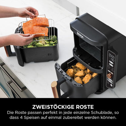 Ninja Double Stack XL Heissluftfritteuse - 9.5L Schwarz/Kupfer