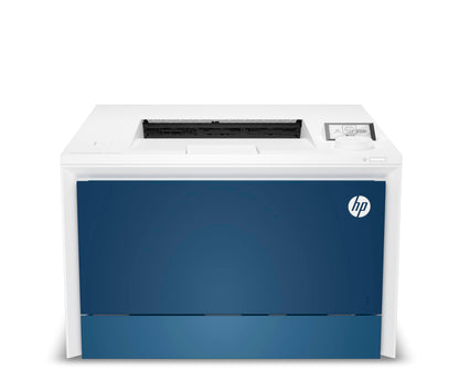 HP Color LaserJet Pro 4202dw Farblaserdrucker mit Duplex. Weiß-grauer, kompakter Drucker für beidseitigen, schnellen Farbdruck.