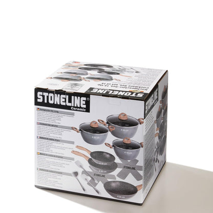 STONELINE Ceramic Kochgeschirr Set 14-tlg. Induktion Holzoptik