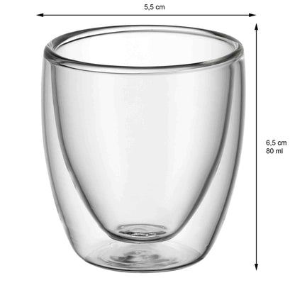 WMF Kult Espressogläser doppelwandig 6er-Set 80 ml aus Glas