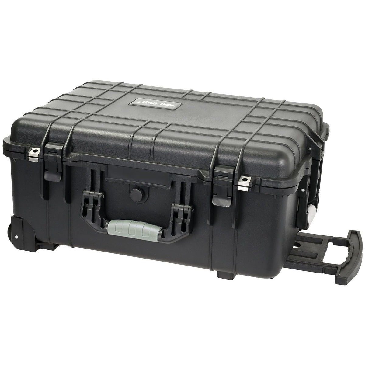 HMF ODK400 Outdoor-Trolley, Fotokoffer mit Rasterschaumstoff, schwarz, mit Teleskopgriff und Rollen