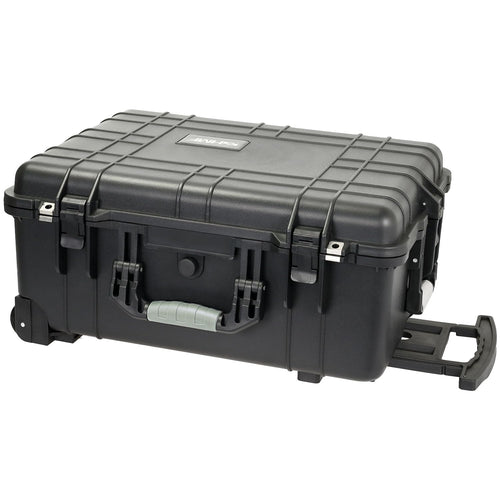 HMF ODK400 Outdoor-Trolley, Fotokoffer mit Rasterschaumstoff, schwarz, mit Teleskopgriff und Rollen