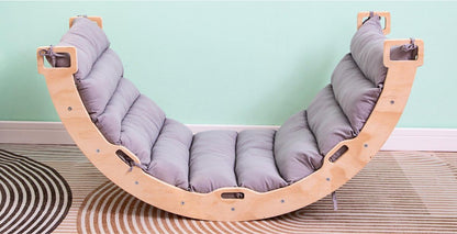 Buxibo Kletterbogen Montessori Klettergerüst aus Holz mit Kissen