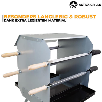 ACTIVA Mutzbratengrill Mangal Holzgrill – Motor & Spiesse