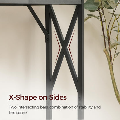 MAHANCRIS Konsolentisch mit Ladestation Vintagebraun/Schwarz