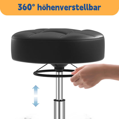 OUTMASTER Rollhocker höhenverstellbar, Drehhocker bis 180 kg, schwarz