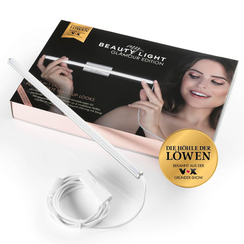 My BEAUTY LIGHT Glamour Edition 5-in-1 LED-Spiegelleuchte mit Textilkabel und Saugnapfhalterung