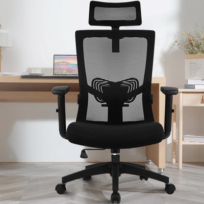 Daccormax Bürostuhl ergonomisch, Mesh-Drehstuhl mit Kopfstütze