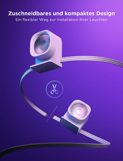 Govee smarte RGBIC WiFi Wandleuchte innen - Weiss, 3M