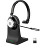 Wantek Bluetooth Headset mit Mikrofon, V5.2 und USB-Dongle, kabellos mit drehbarem Mikrofon und Ladestation