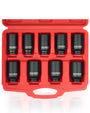 DAYUAN Achsmutter-Stecknuss-Set YT-97959, 1/2 Zoll, 29-38 mm, 9-teilig, Sechskant-Nüsse aus Chromstahl