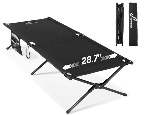 Sportneer Feldbett klappbar, Campingbett 199 x 73 cm bis 150 kg, X-Gestell aus Edelstahl