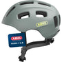 ABUS Youn-I 2.0 Fahrradhelm mit LED-Rücklicht, Grau, S (48-54 cm) für Kinder und Jugendliche