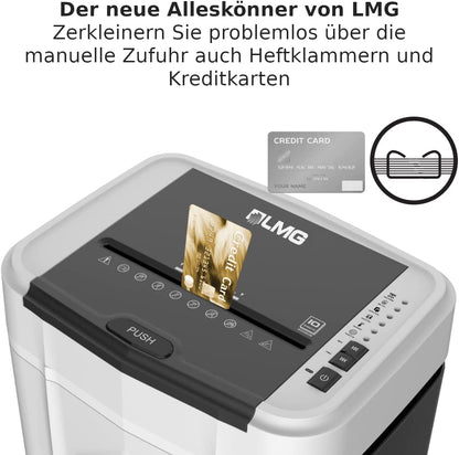 OfficeMaster Aktenvernichter Kreuzschnitt – Autofeed 120 Blatt P5