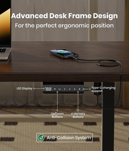 VOSATRON Höhenverstellbares Schreibtischgestell Elektrisch – Schwarz