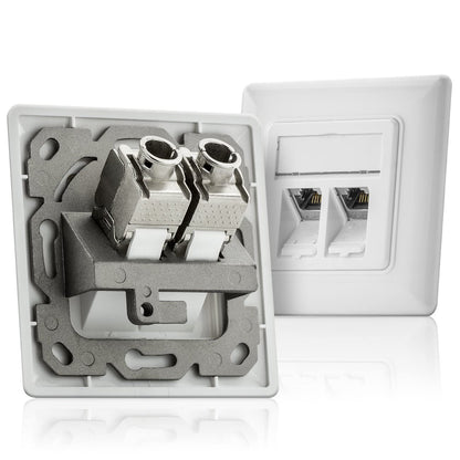 deleyCON 24x Keystone Modul CAT 6a RJ45 Buchse - STP Werkzeugfrei