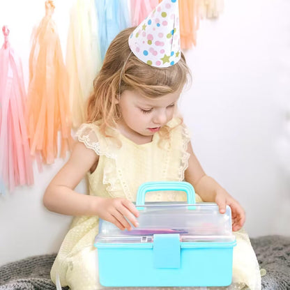 VLUINANI Bastelset Kinder 3000-teilig, Bastelkoffer Lila
