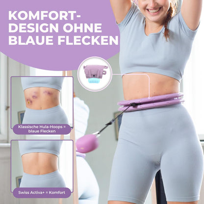 Swiss Activa+ S2 Smart Hula Hoop XXL mit Gewichtskugel bis 165 cm