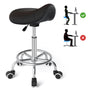 YEEZEE Sattelhocker ergonomisch, höhenverstellbar mit Rollen, schwarz, Sattelkissen mit PU-Lederbezug