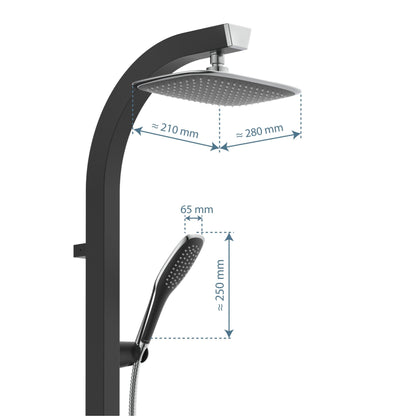Schütte MADAGASKAR Duschsystem - Schwarz mit Ablage 60060