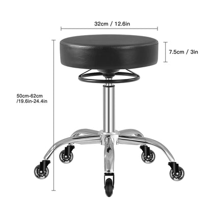 OUTMASTER Rollhocker höhenverstellbar mit Rollen - Schwarz, 50-62cm