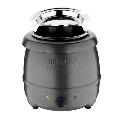 Buffalo Suppenkessel 10 Liter – elektrischer Buffet-Wärmer, Graphitgrau