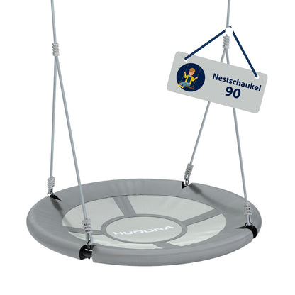 HUDORA Nestschaukel 90 – Hängeschaukel aus Kunststoff, 90 cm, grau