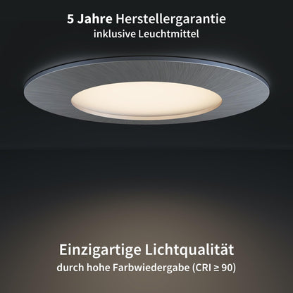 Scandinavian home 6er LED Spot Set Ø 68mm Warmweiss Edelstahl