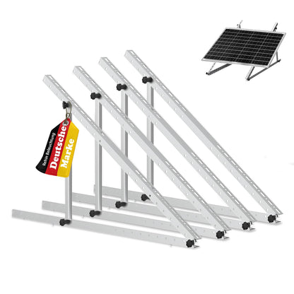 Rhein Beleuchtung Solarmodul-Halterung Flachdach 114 cm, 2 Sets, Dreieckskonstruktion mit verstellbarem Winkel