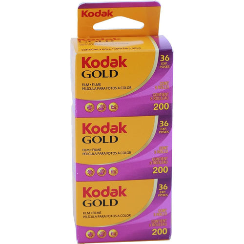 Kodak Gold 200 GB135-36 Kleinbildfilm ISO 200, 36 Aufnahmen, 3 Stück in Vertikalverpackung