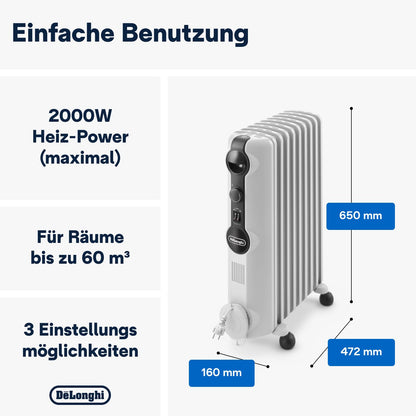 De'Longhi Radia-S TRRS0920 Elektrischer Ölradiator - 1500W