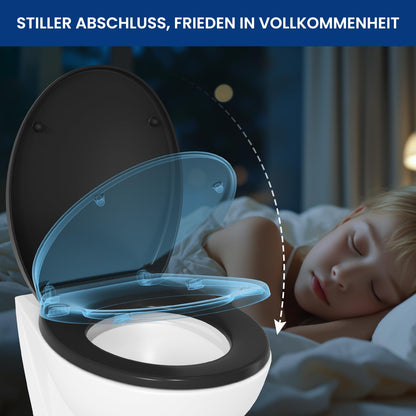 CECIPA DERW SERIE WC Sitz Absenkautomatik – Schwarz Oval