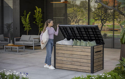 Keter Ontario Aufbewahrungsbox 870L wasserdicht Holzoptik