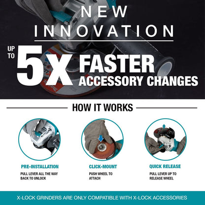 Makita DGA519Z 18V 125mm bürstenloser X-Lock Winkelschleifer