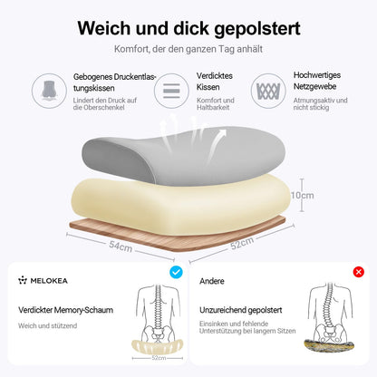 MELOKEA Ergonomischer Bürostuhl 200kg, Mesh, Kopfstütze - Grau