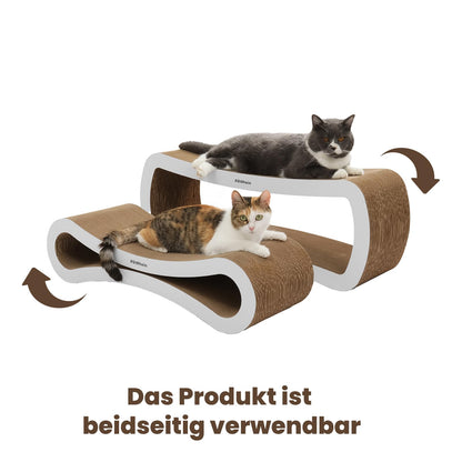 PetRhein XXL Kratzbrett für Katzen zum Spielen – Weiss