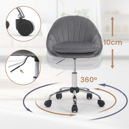 WOLTU BS167dgr Homeoffice Stuhl 150kg - Samt Dunkelgrau