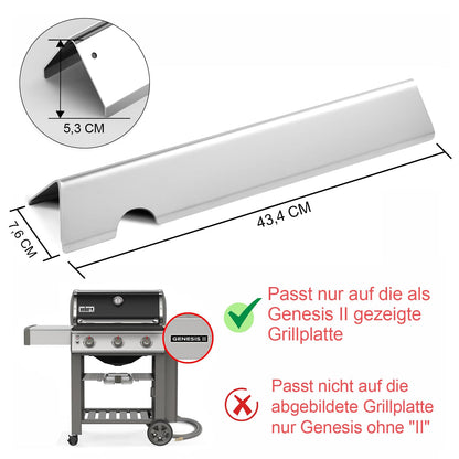 MGiessca 66032 Aromaschienen für Weber Genesis II 300, Edelstahl