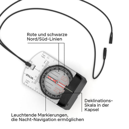 Silva Ranger S Black Spiegelkompass mit 1:25k und 1:50k Skala