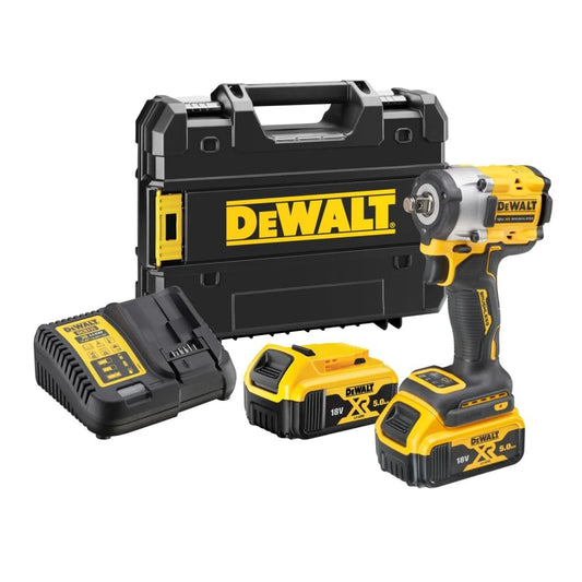 DEWALT XR 18V Bürstenloser Schlagschrauber 1/2" - DCF921P2T-QW. Gelb-schwarz, Pistolengriff. Für kraftvolles Anziehen/Lösen von Befestigungen.