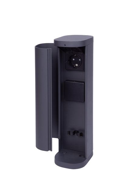 Bold 19448 Volo Steckdosensäule Garten Anthrazit 2x Schuko IP44
