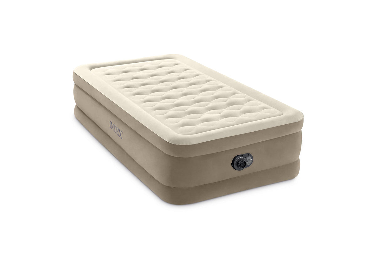Intex Twin Ultra Plush Luftbett mit Fiber-Tech, 99 x 191 x 46 cm, erhöhte Bauweise mit integrierter elektrischer Pumpe