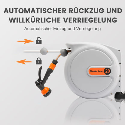 Giraffe Tools Automatische Schlauchtrommel 20m + 2m, 180° schwenkbar