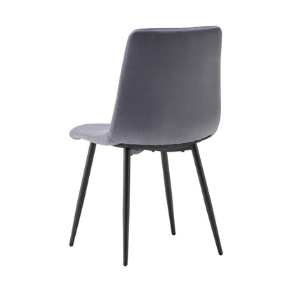 Deuline Milano Esszimmerstühle Samtbezug Grau 4er-Set