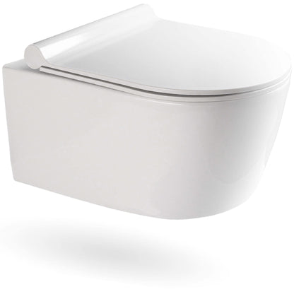 VILSTEIN Hänge WC Spülrandlos Komplettset - mit Absenkautomatik. Weißes, ovales Hänge-WC zur hygienischen Toilettennutzung.