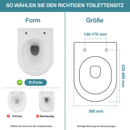 MEEJEE WC-Sitz D-Form mit Absenkautomatik, Duroplast, weiss