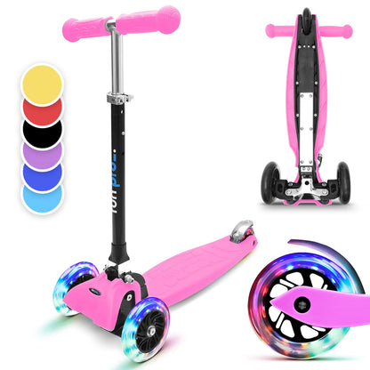Fun Pro ONE Roller, der Sichere Premium Roller Kinder ab 3 Jahre, LED Räder, faltbar, ab Kleinkind Junge Mädchen, Kinderroller, 3 4 5 6 Jahre