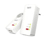 FRITZ! Powerline 1260/1220 WLAN Set - 1200 MBit/s: Zwei weiße Steckeradapter. Erweitert Heimnetz und WLAN via Stromleitung.
