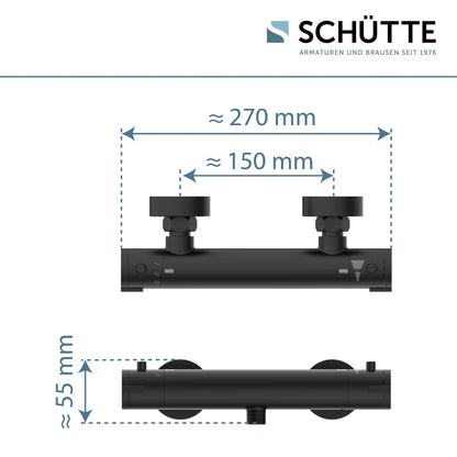 SCHÜTTE 52466 LONDON Brausethermostat Schwarz Matt
