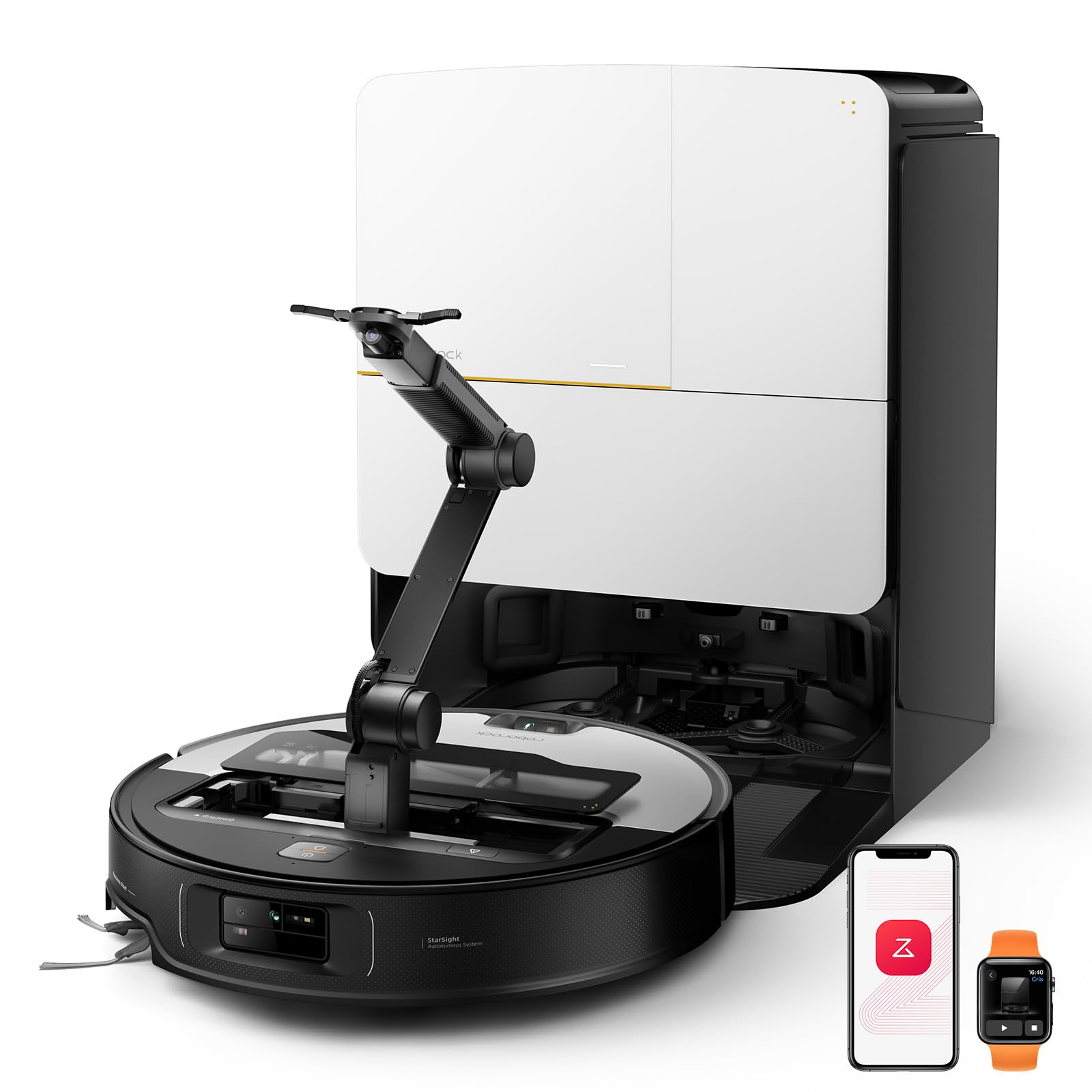 roborock Saros Z70 Saugroboter mit Wischfunktion und OmniGrip-Arm in Silber